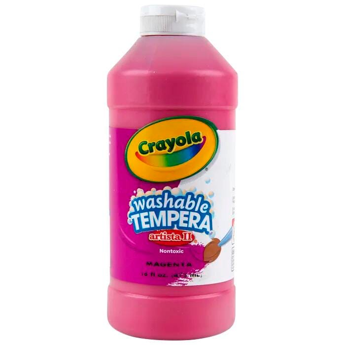 Crayola Artista II Washable Tempera Paint, 1 Pint Bottle, Magenta