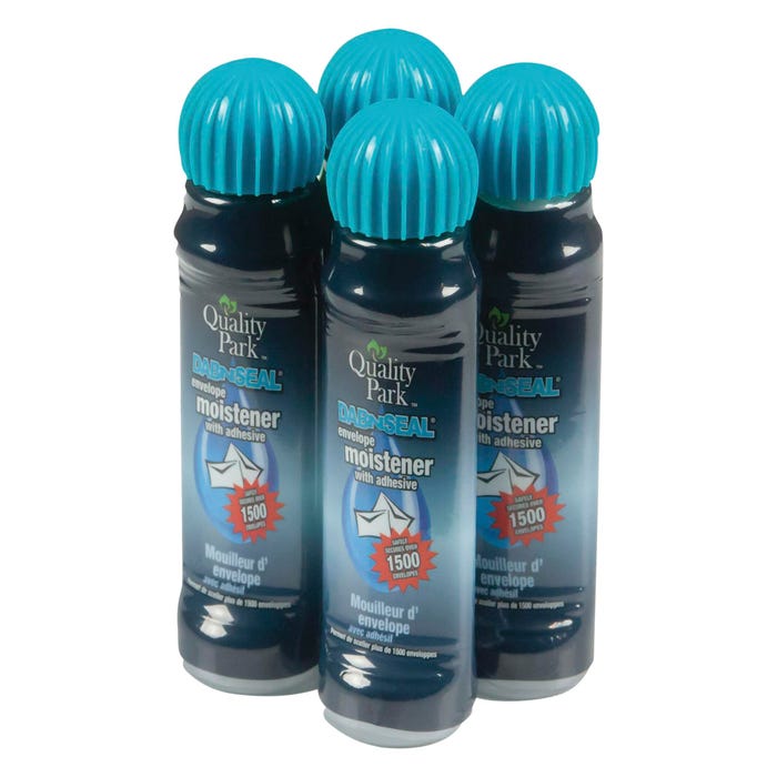 Quality Park Dab-N-Seal Envelope Moistener, 50 ml, Clear, Pack of 4