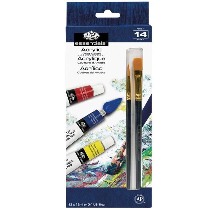 Royal Brush Essentials Acrylic Paint, 0.4 Ounce Tubes, Set of 12
