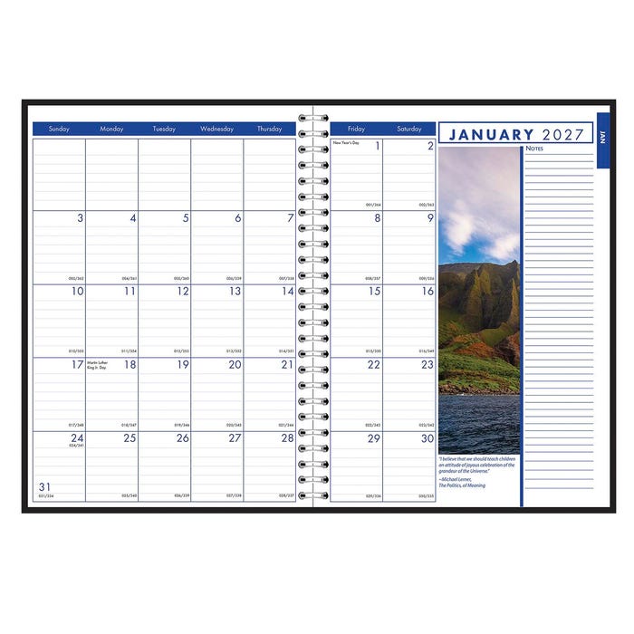 House of Doolittle Recycled Weekly And Monthly Planner, Black, 2027, 8-1/2 x 11 Inches, Earthscapes