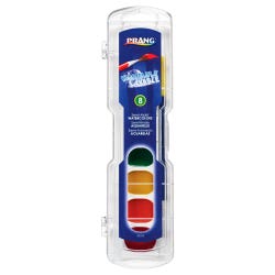Prang Non-Toxic Washable Semi-Moist Wax-Free Watercolor Paints, Plastic Oval Pan, 8 Assorted Colors, Item Number 405691