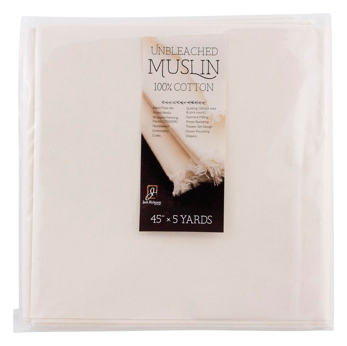 Jack Richeson Unbleached Muslin, 45 Inches x 5 Yards, Item Number 1590559