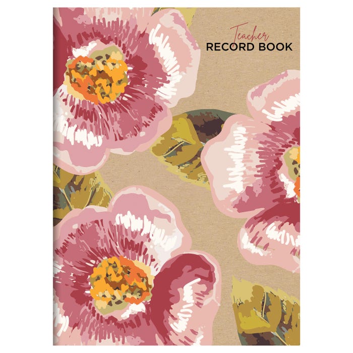 TF Publishing, Floral Kraft Botanical Teacher Record Grade Book, 7.5 x 10.25 Inch