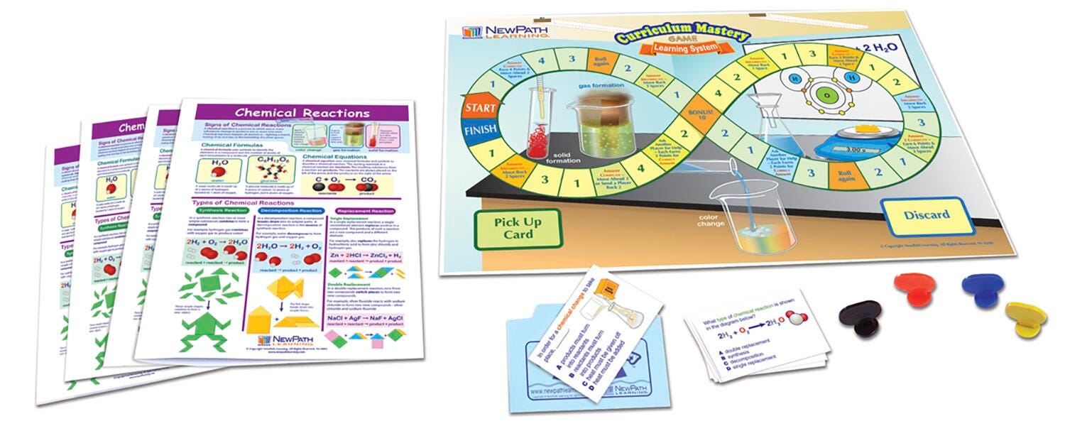 Image for NewPath Learning Chemical Reactions Learning Center Game, Grades 6 to 10 from School Specialty