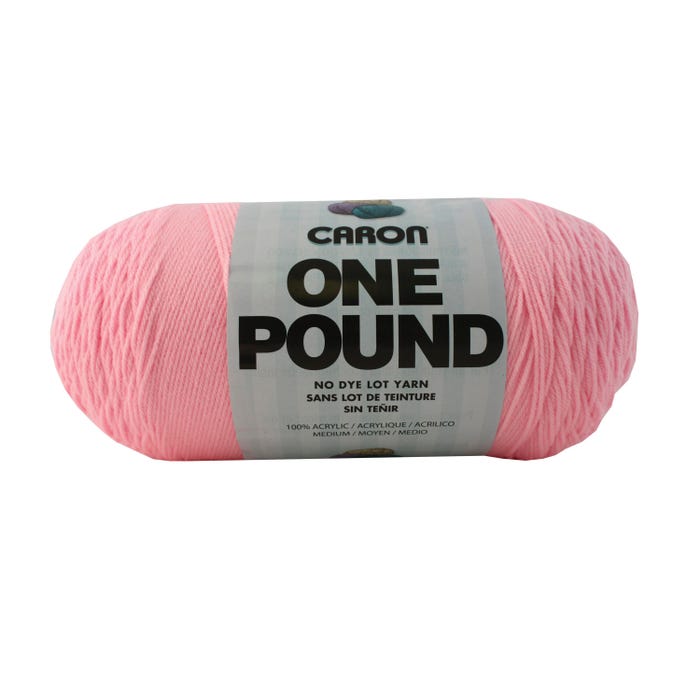 Caron Washable Acrylic Yarn, 1 Pound, 812 Yards, Soft Pink