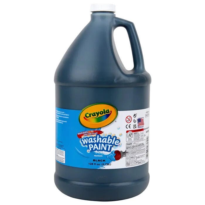 Crayola Washable Paint, 1 Gallon Jug, Black