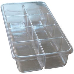 Shirley K's Storage Tray, 8 Compartment, 19 x 9-1/2 x 3-1/2 Inches, Clear