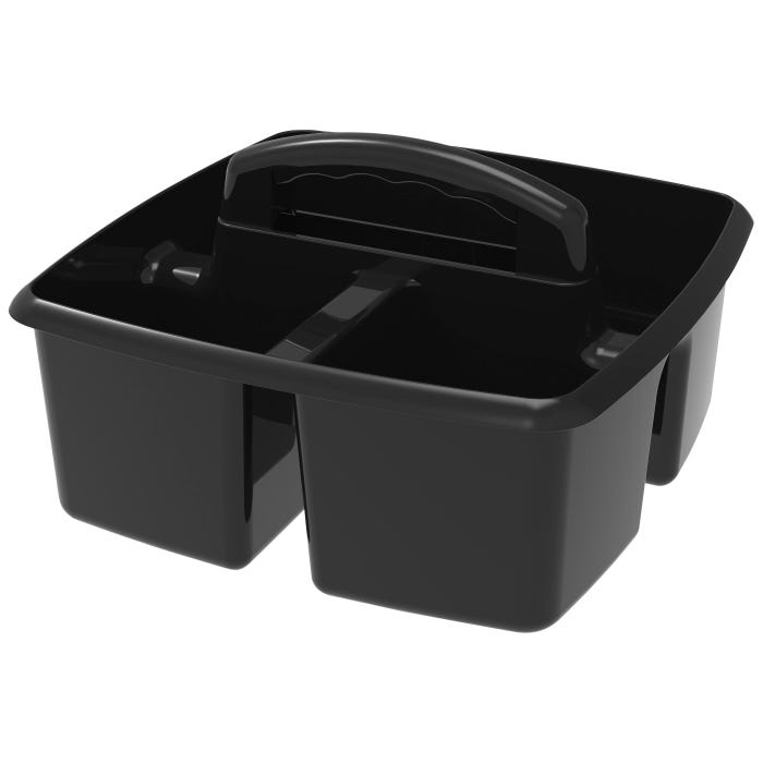 Storex Small Caddy, 9-1/4 x 9-1/4 x 5-1/4 Inches, Black, Pack of 6