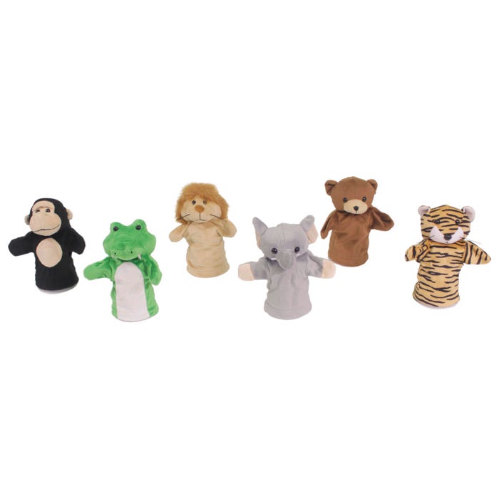 Childcraft Wild Animal Puppets, 8-1/2 Inches, Set of 6