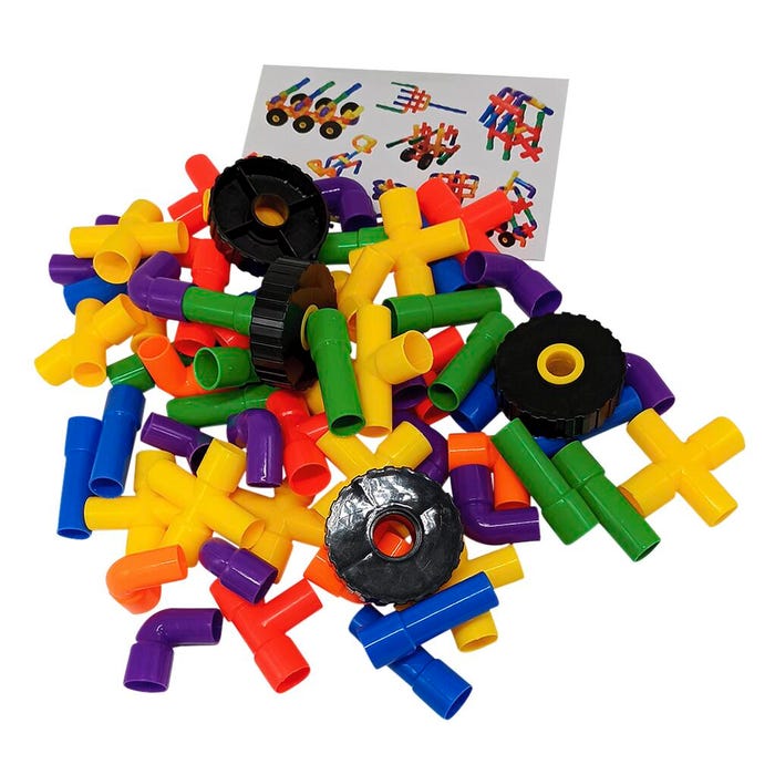 Childcraft Construction Pipes and Wheels Set, 220 Pieces
