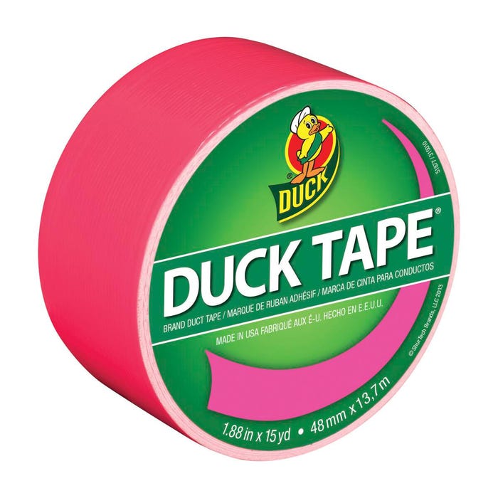 Duck Tape Colored Duct Tape, 1-7/8 Inches x 15 Yards, Neon Pink