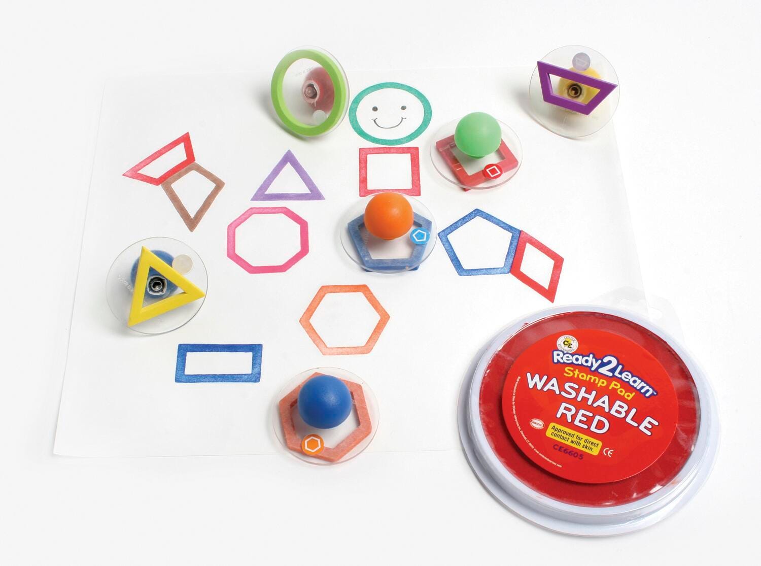 Ready2Learn Giant Geometric Shapes Outlines Stamps, 3 Inches, Set of 10 1594449