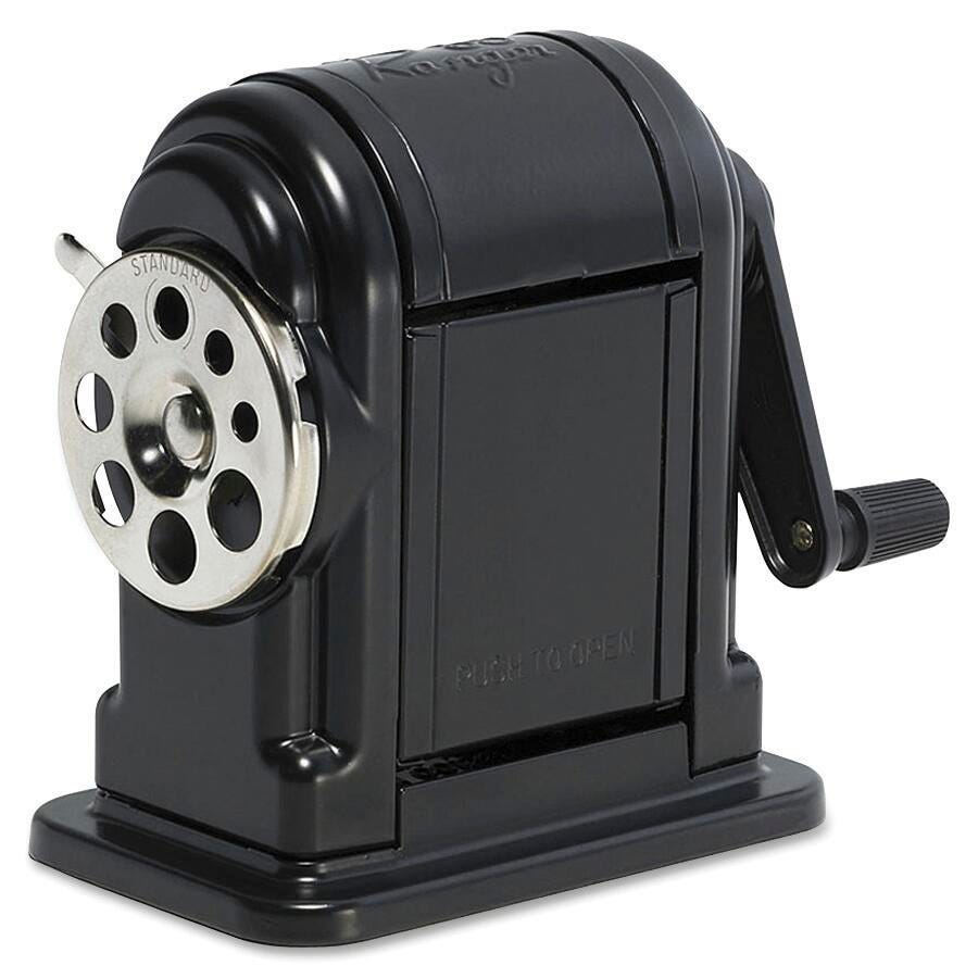 X-ACTO Ranger 55 Heavy Duty Pencil Sharpener, Black/Silver 380135