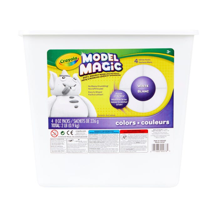 Crayola Model Magic, 8 Ounce Pouches, White, Set of 4