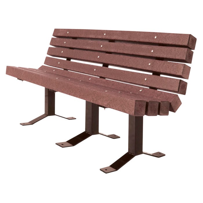 UltraSite 982 Series 4 x 4 Recycled Plastic Plank Bench with Back