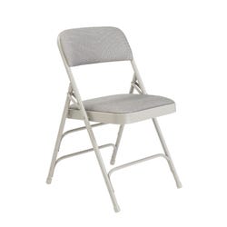 National Public Seating 2300 Premium Folding Chair, Greystone Fabric, Grey Frame, Set of 4, Item Number 2051335