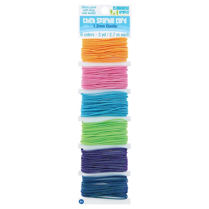 Sulyn Thick Sparkle Elastic Cord, Assorted Colors, 18 Yards