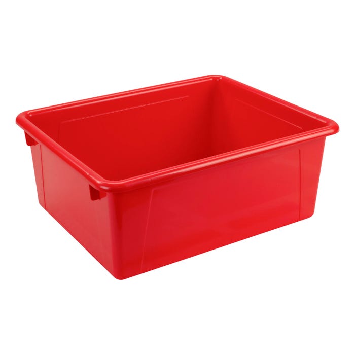 School Smart Deep Storage Bin, Letter Size, 10-3/4 x 13-3/8 x 5-1/4 Inches, Red