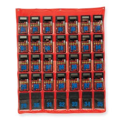 Learning Resources Calculator Storage Pocket Chart, 28-1/2 x 33-1/2 Inches, Red 221997