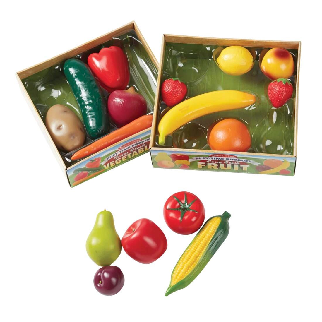 Image for Melissa & Doug Play-Time Produce Fruit and Vegetables Realistic Play Food from School Specialty