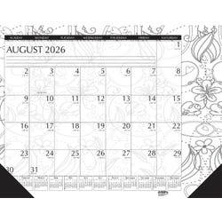 House of Doolittle Recycled Academic Desk Pad Calendar, August 2026 to July 2027, 22 x 17 Inches, Doodles Theme