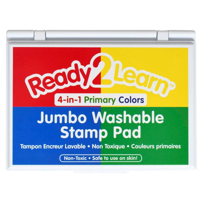 Ready2Learn Jumbo Washable Stamp Pad, 6-11/16 x 4-7/8 x 3/4 Inches, 4-in-1 Primary
