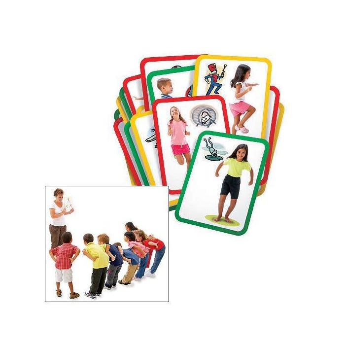 Roylco Busy Body Gross-Motor Action Cards, Set of 16