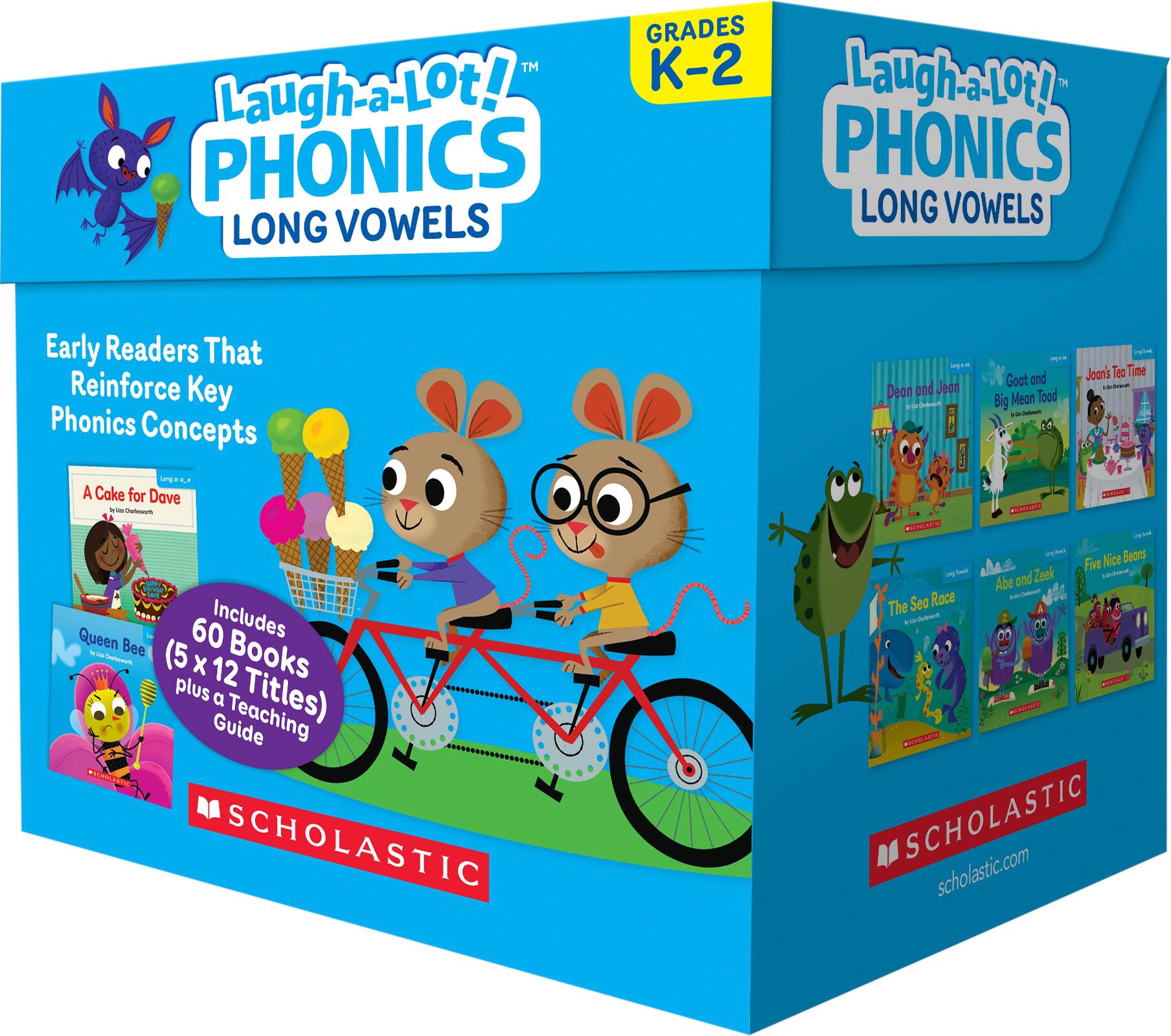 Scholastic Books Laugh-A-Lot Phonics Long Vowels Single Set, Grades PreK-2