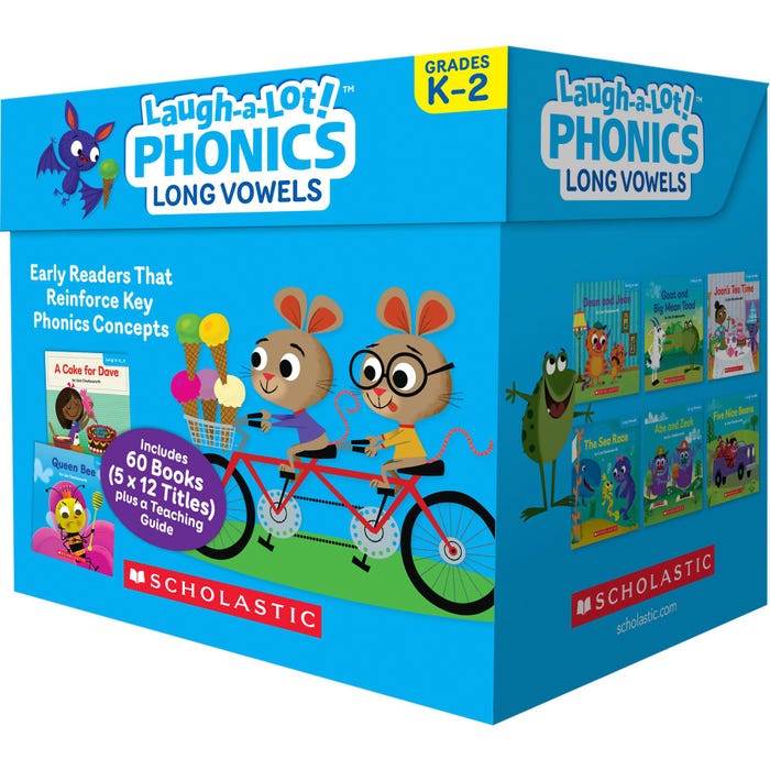Scholastic Books Laugh-A-Lot Phonics Long Vowels Single Set, Grades PreK-2