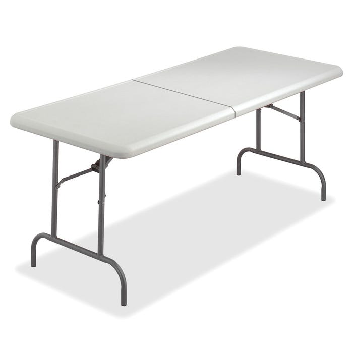 Iceberg IndestrucTable TOO Bifold Table, 30 x 72 Inches, Platinum