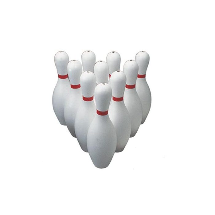 Poly Bowling Pins, Weighted, White, Set of 10