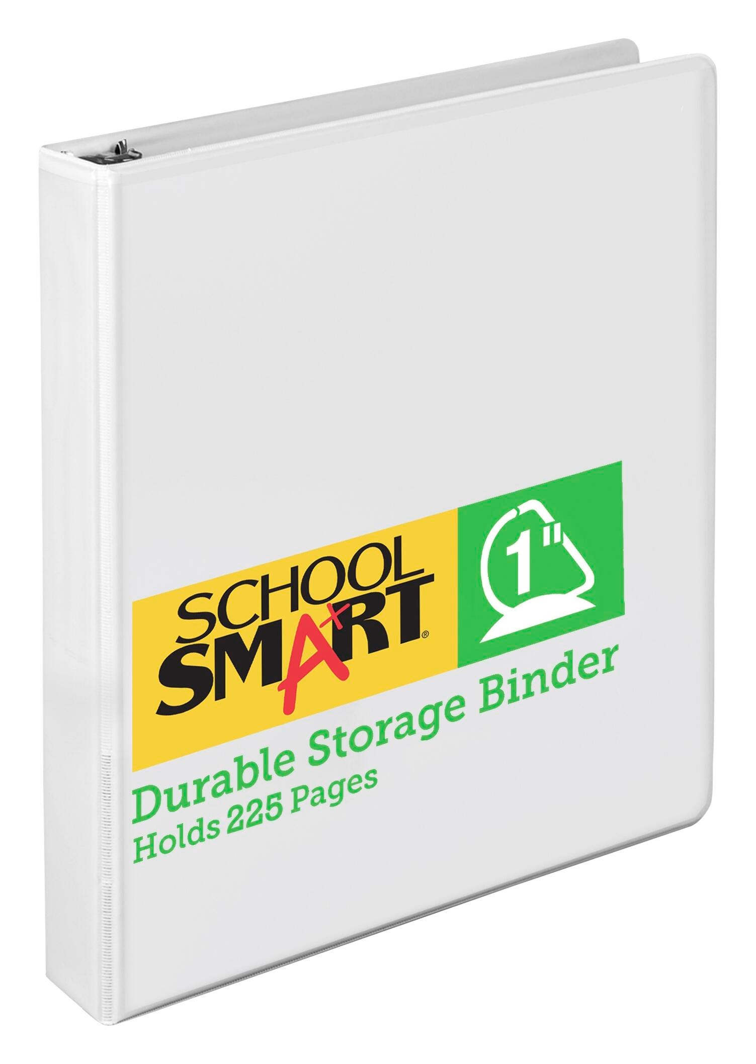 School Smart Durable Polypropylene D-Ring Binder, 1 Inch, White 2006452