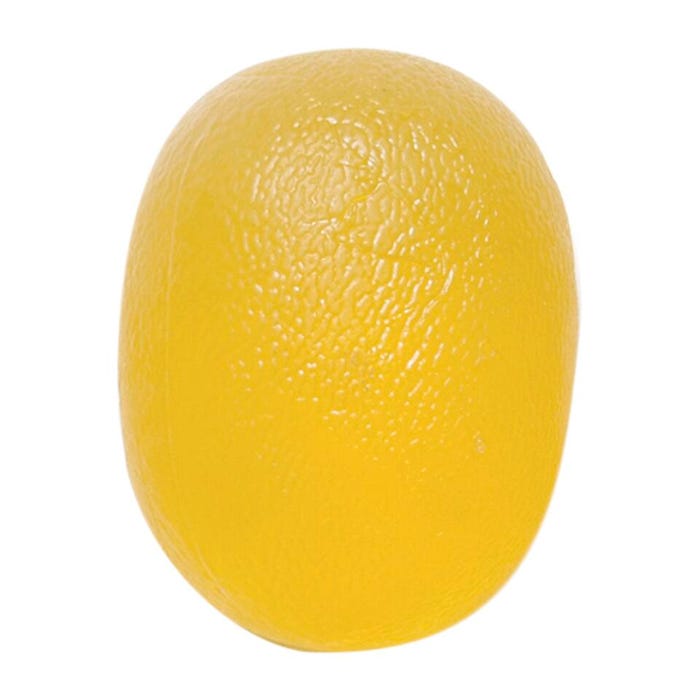 CanDo Gel Squeeze Ball, Large Cylindrical, Yellow, X-Light Resistance
