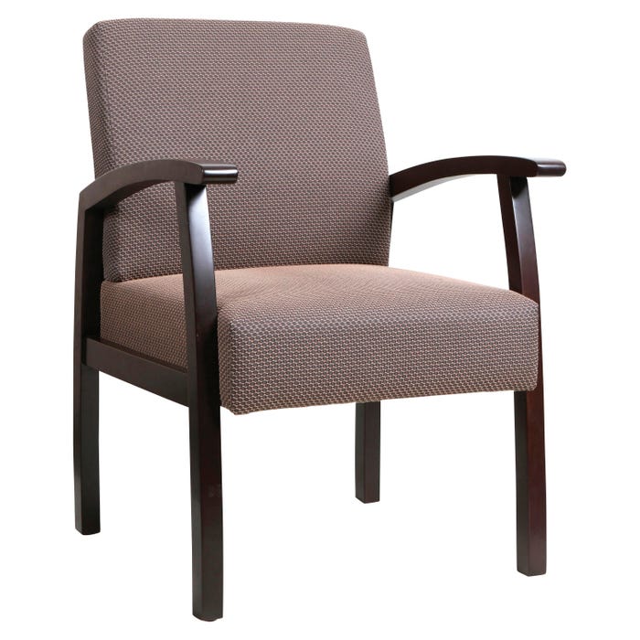 Lorell Deluxe Guest Chair, 24 x 25 x 35-1/2 Inches, Taupe/Espresso