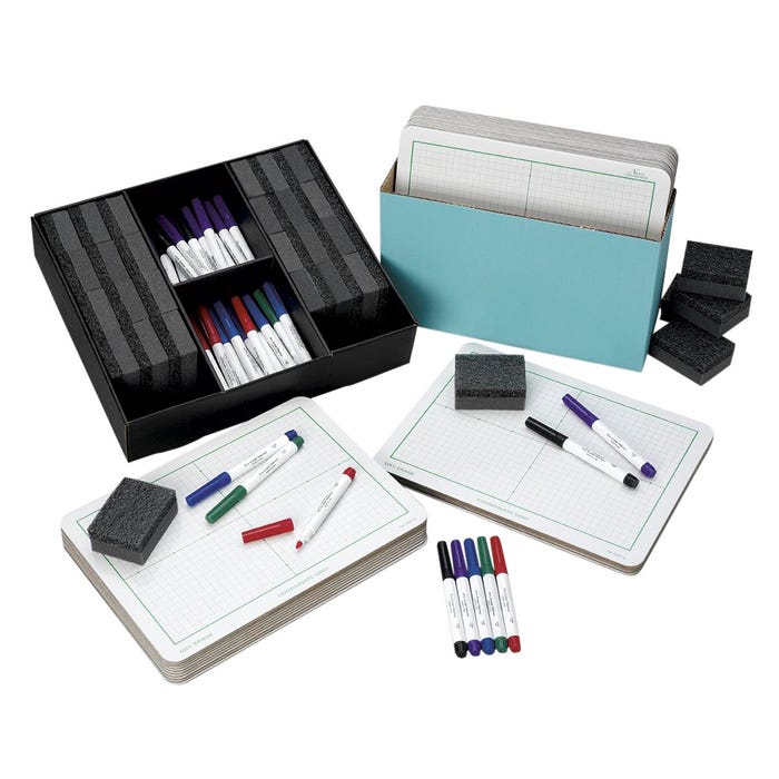 Nasco Double-Sided Coordinate Grid Dry-Erase Board, 9 x 12 inch, Classroom Kit