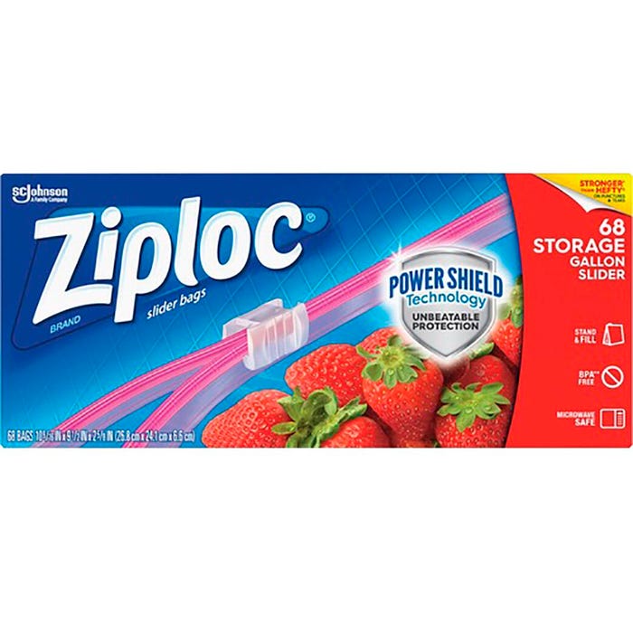 Ziploc 1 Gallon Storage Slider Bags, Pack of 68