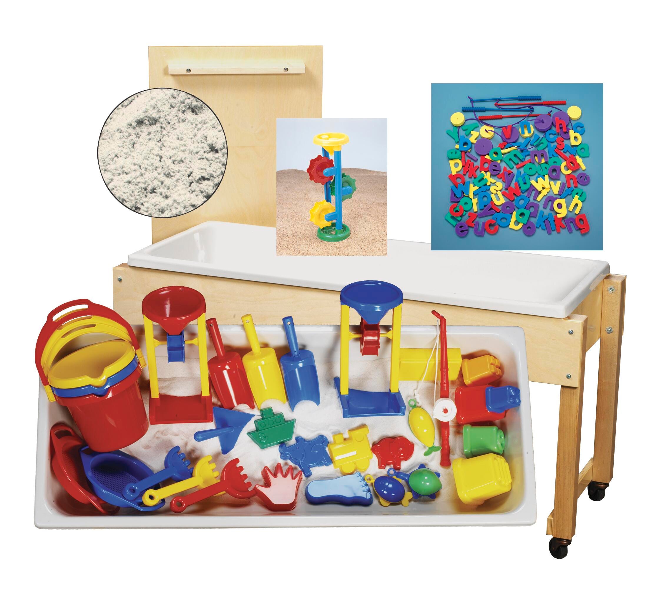 Childcraft Sand and Water Table With Scientists Kit, 45-7/8 x 17-3/4 x 24-3/4 Inches, Item Number 1410355