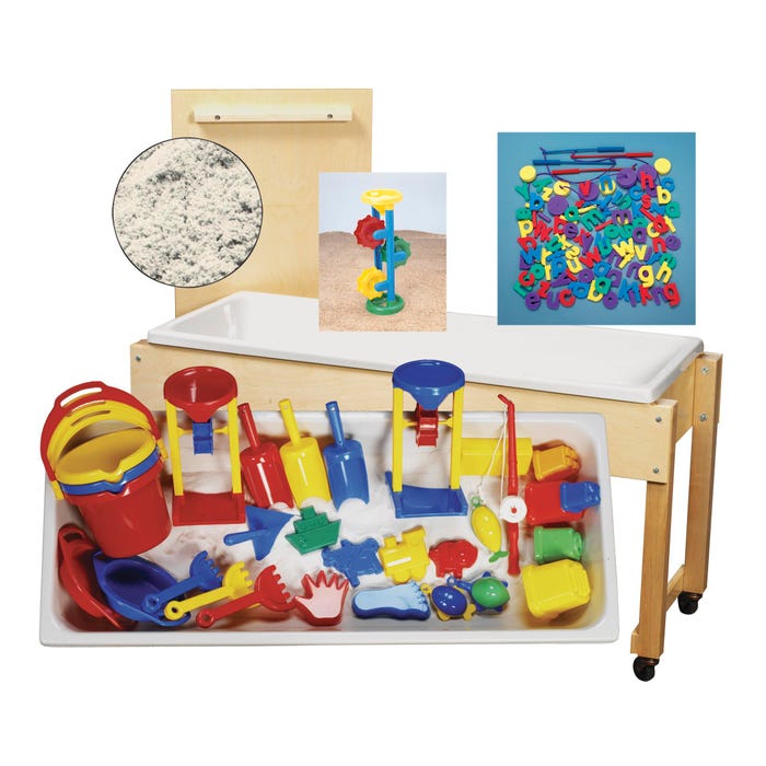 Childcraft Sand and Water Table with Scientists Kit, 45-7/8 x 17-3/4 x 24-3/4 Inches