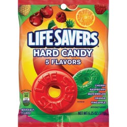 Wrigley LifeSavers Hard Candy, 5 Flavors, 6.25 oz Bag, Item Number 1334472
