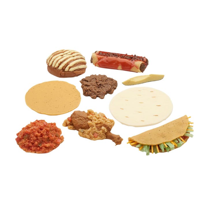Nasco Mexican-American Cultural Food Replica Kit, Set of 9