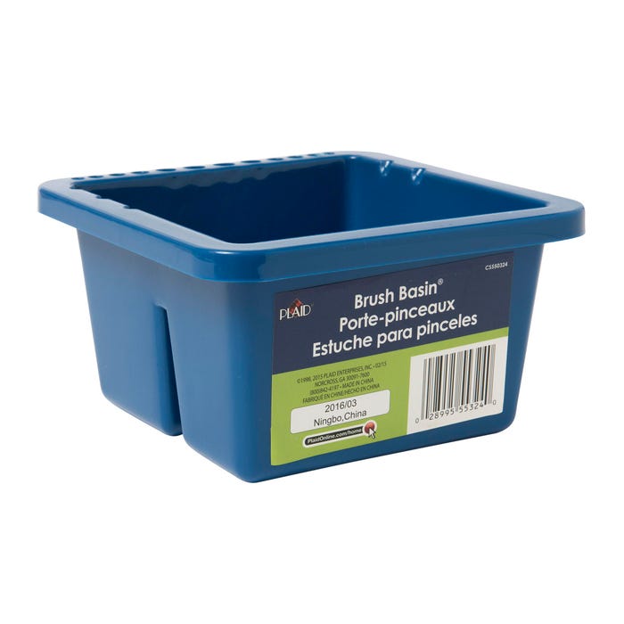 Plaid Enterprises HDPE Brush Basin, 8-1/2 x 6-1/2 x 3-1/2 Inches, Dark Blue