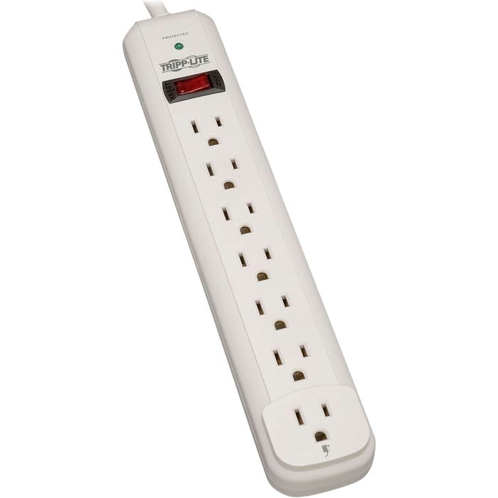 Tripp Lite 7-Outlet Surge Protector, 12 Foot Cord, 1080 Joules, White