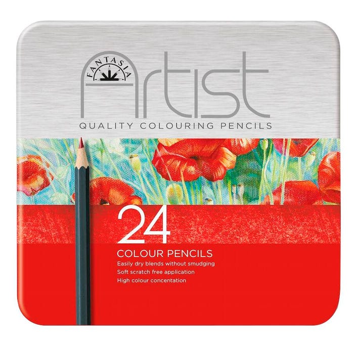Fantasia Premium Artist Colored Pencils, Assorte Colors, Set of 24