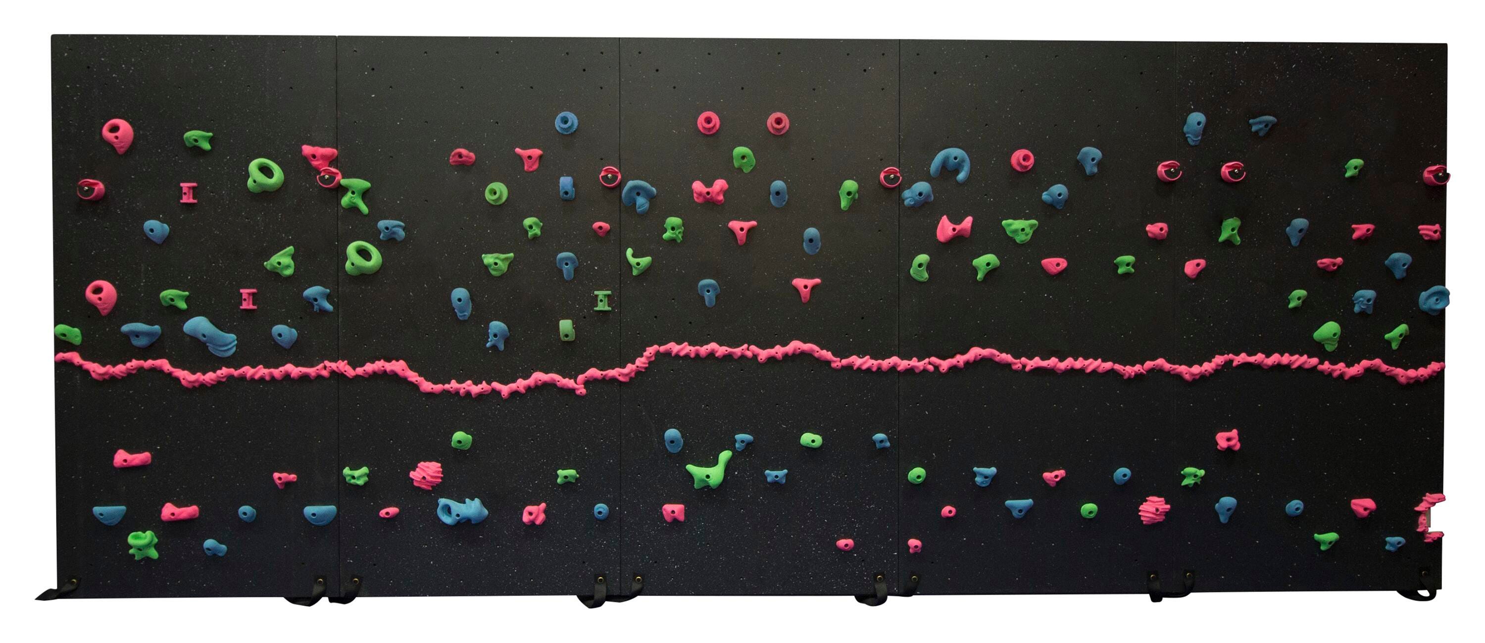 Everlast Climbing Black Light Traverse Wall Package, 4x8 Feet With 2 Inch Mats, Item Number 2102409