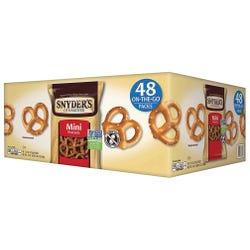 Snyder's Fat Free Mini Pretzels, 1-1/2 Ounce Bags, Pack of 48, Item Number 2007144