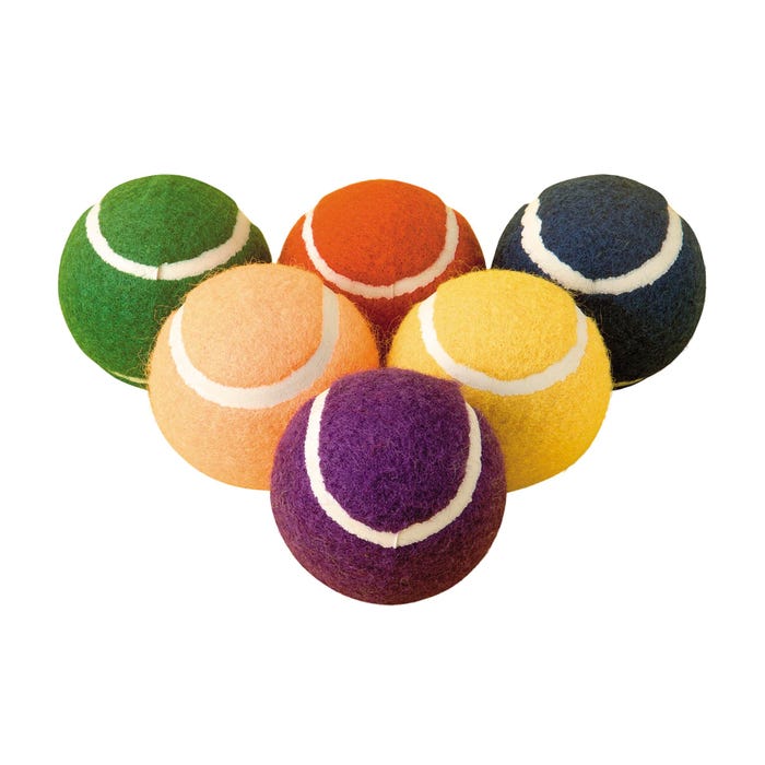 FlagHouse Flying Colors Tennis Balls, Assorted Colors, Set of 6