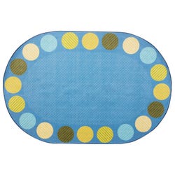 Carpets for Kids Calming Colors Open Seating Rug, 6 Feet x 9 Feet, Oval, Blue, Item Number 2101484