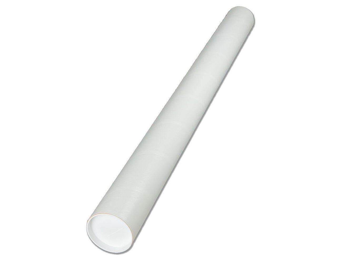 ULINE White Tubes with End Caps, 2 x 24 Inches 2095555