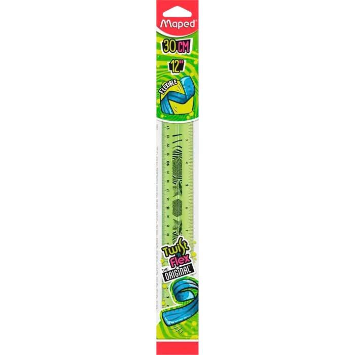 Maped Twist 'n Flex Double Graduated Unbreakable Ruler, 12 inches, Assorted Colors