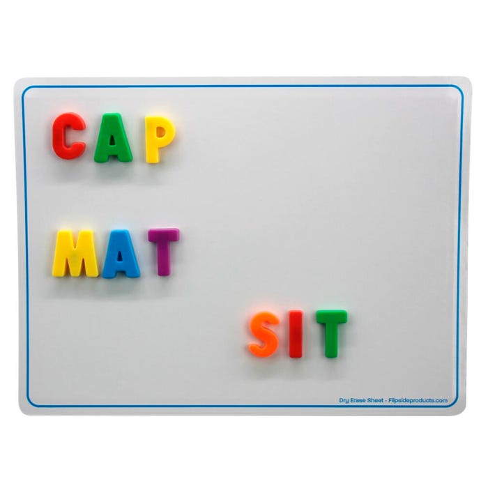 Flipside Magnetic Two-Sided Dry Erase Learning Mat, 9 x 12 Inches, Plain, Pack of 12